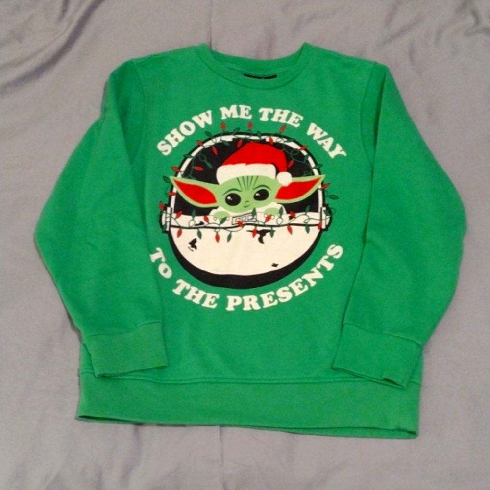 Star Wars Baby Yoda Grogu Christmas Sweatshirt Size Large